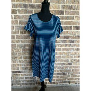 Land's End short flutter sleeve striped dress